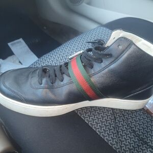 Gucci Black Sneakers with Red and Green Accent